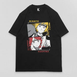 Remera negra Minato x Kushina